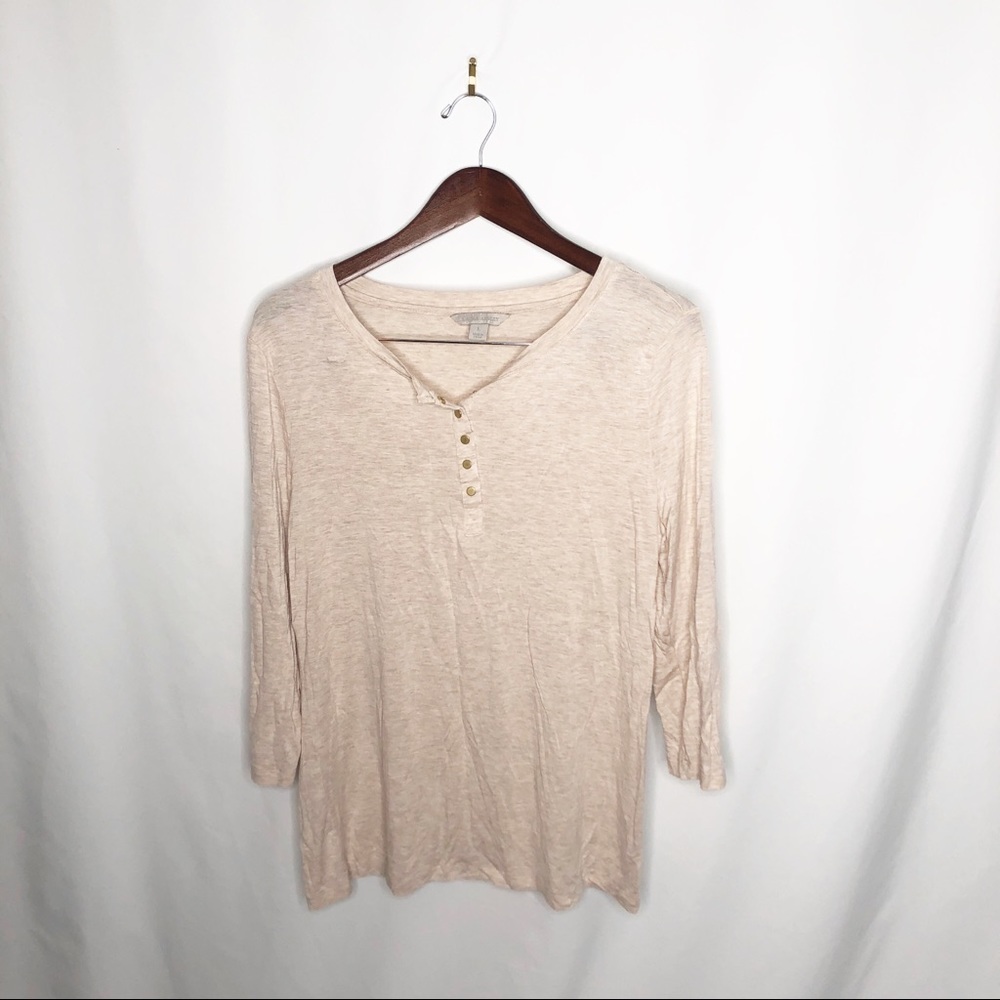 Laura Ashley beige Shirt top size large